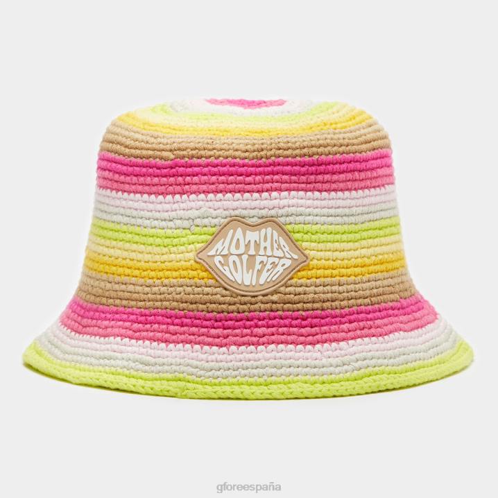kadınlar sınırlı sayıda üretilen çizgili tığ işi anne golfçü kova şapkası G/FORE gün kızdırma pembe aksesuar BV0X454