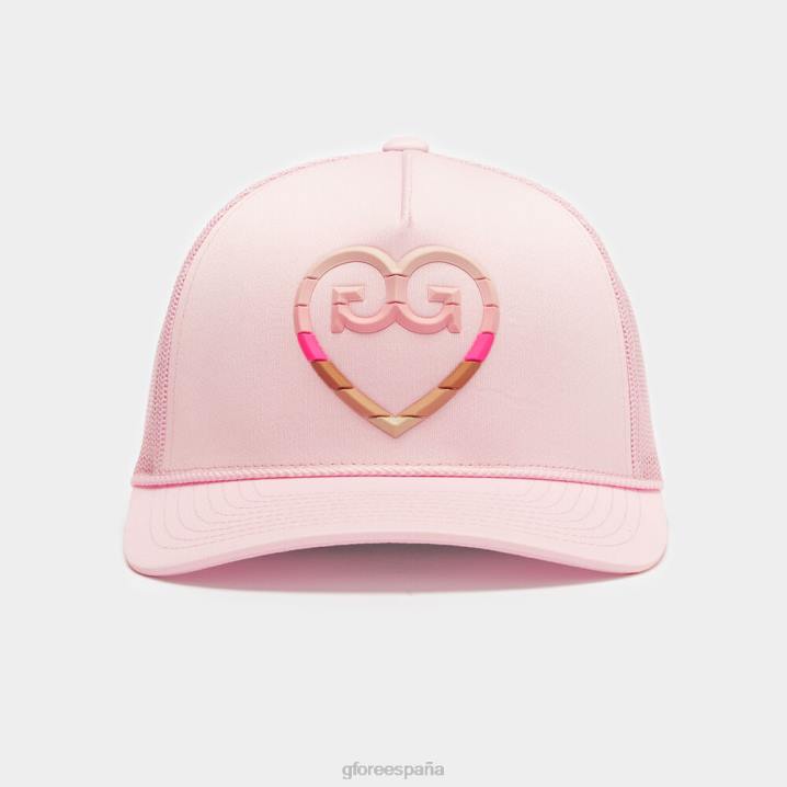 üniseks çizgili kalp g\'nin kilitli örgü kamyon şoförü şapkası G/FORE kızarmak aksesuar BV0X461