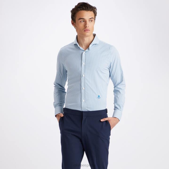 erkekler klasik şerit modern geniş yakalı naylon dokuma slim fit gömlek G/FORE benzin Giyim BV0X63