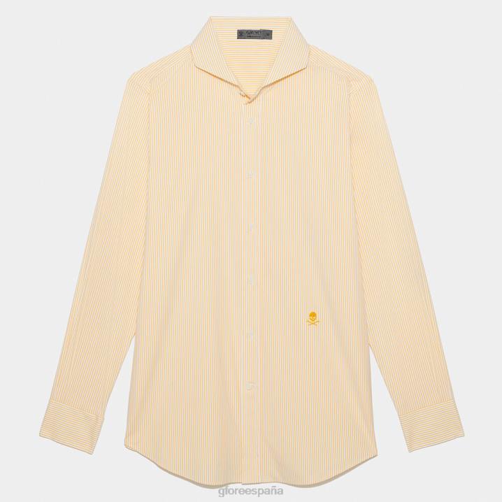 erkekler klasik şerit modern geniş yakalı naylon dokuma slim fit gömlek G/FORE sarı uçmak Giyim BV0X62