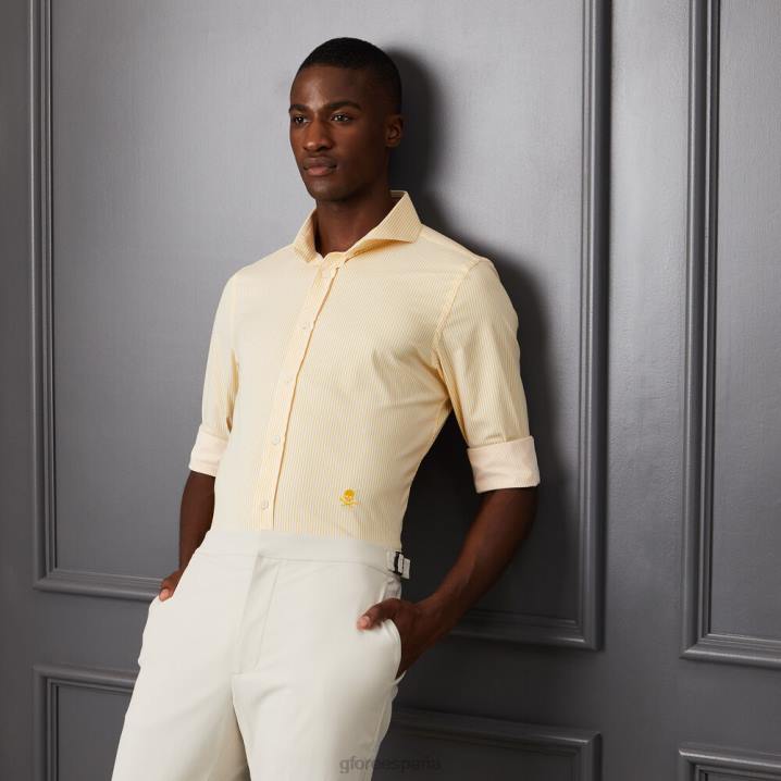 erkekler klasik şerit modern geniş yakalı naylon dokuma slim fit gömlek G/FORE sarı uçmak Giyim BV0X62