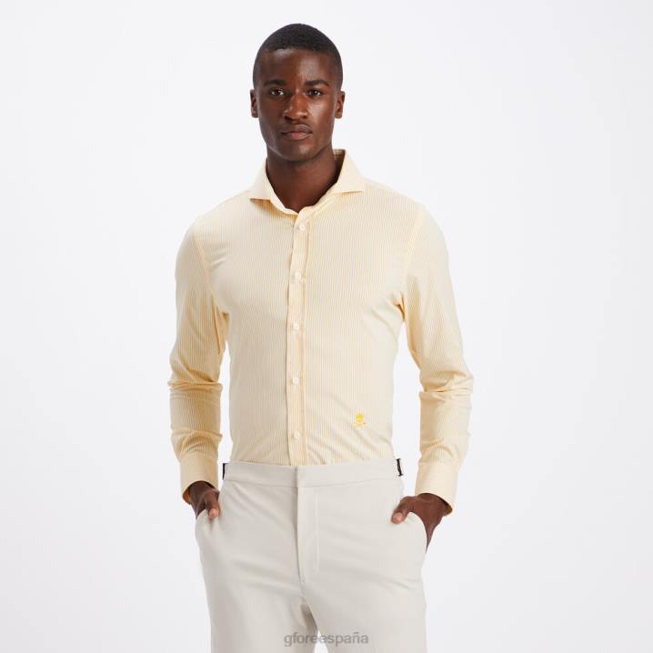 erkekler klasik şerit modern geniş yakalı naylon dokuma slim fit gömlek G/FORE sarı uçmak Giyim BV0X62