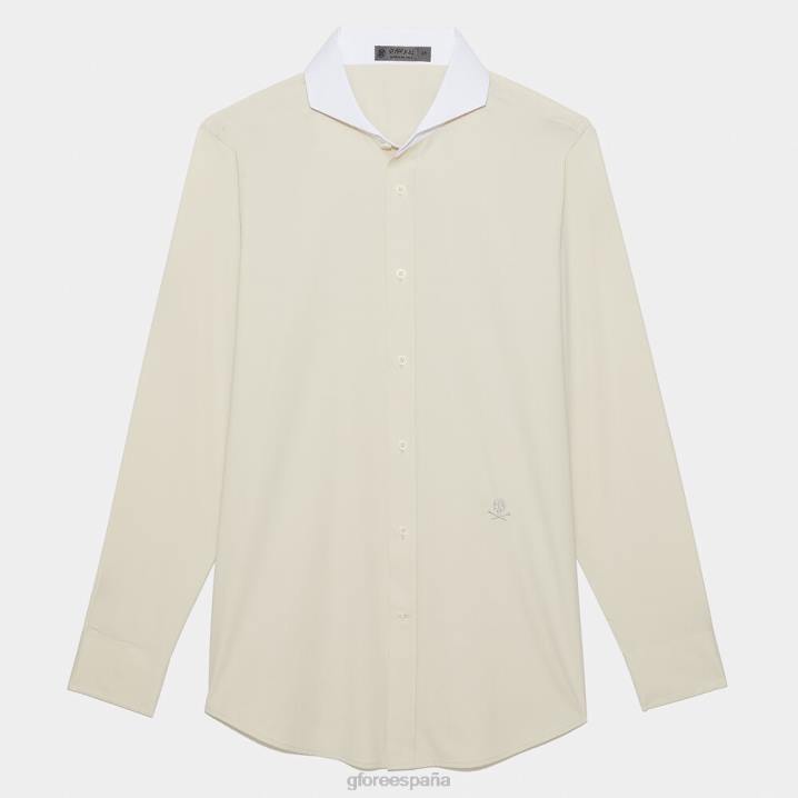 erkekler kontrast modern geniş yakalı naylon dokuma slim fit gömlek G/FORE taş Giyim BV0X64