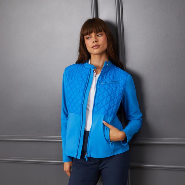 üniseks hibrit kapitone naylon ve teknoloji interlok slim fit ceket G/FORE gök mavisi Giyim BV0X350