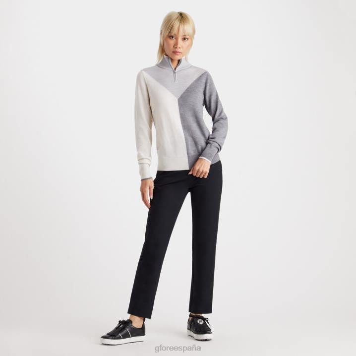 üniseks blok renk merinos yünü çeyrek fermuarlı kazak G/FORE funda grisi Giyim BV0X358