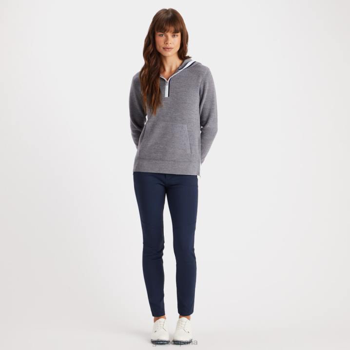 üniseks kapüşonlu waffle dikiş merinos yünü çeyrek fermuarlı kazak G/FORE funda grisi Giyim BV0X366