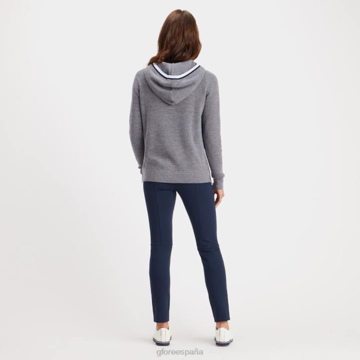 üniseks kapüşonlu waffle dikiş merinos yünü çeyrek fermuarlı kazak G/FORE funda grisi Giyim BV0X366