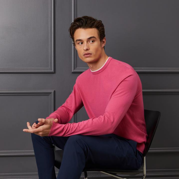 üniseks kontrast merinos yünü karışımlı dar kesim bisiklet yaka kazak G/FORE açelya Giyim BV0X61