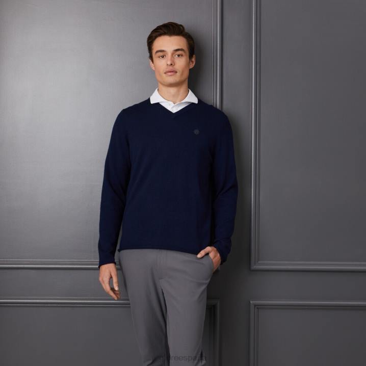 üniseks kontrast v yaka dar kesim kaşmir kazak G/FORE alacakaranlık Giyim BV0X49