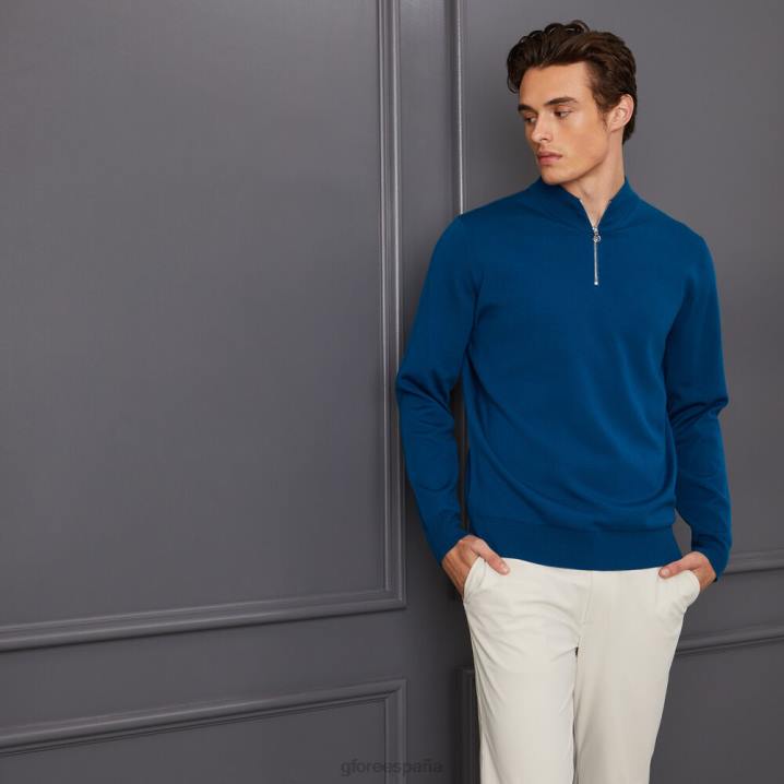 üniseks kontrast v yaka merinos yünü çeyrek fermuarlı kazak G/FORE benzin Giyim BV0X91