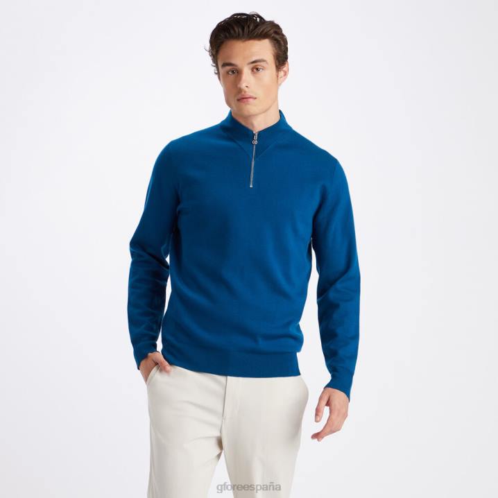 üniseks kontrast v yaka merinos yünü çeyrek fermuarlı kazak G/FORE benzin Giyim BV0X91