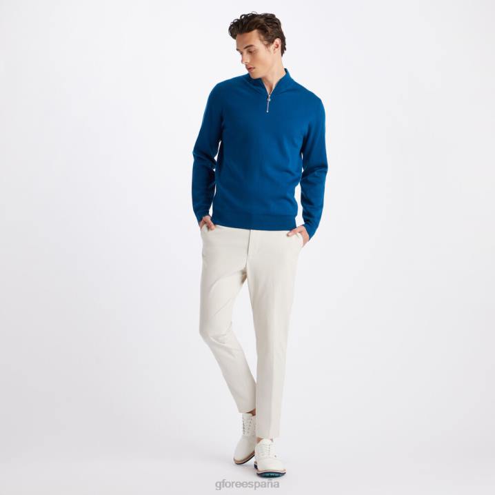 üniseks kontrast v yaka merinos yünü çeyrek fermuarlı kazak G/FORE benzin Giyim BV0X91