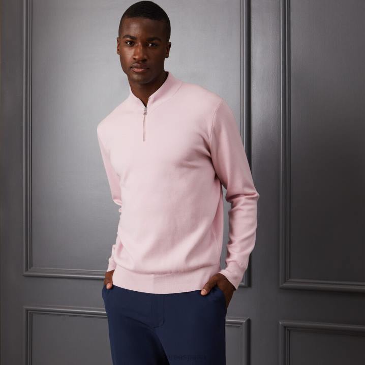 üniseks kontrast v yaka merinos yünü çeyrek fermuarlı kazak G/FORE kızarmak Giyim BV0X90