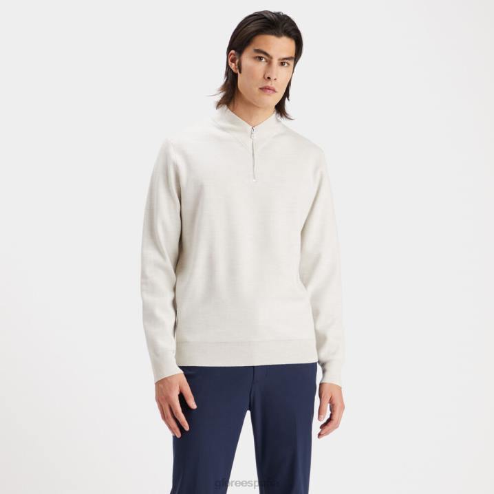 üniseks kontrast v yaka merinos yünü çeyrek fermuarlı kazak G/FORE taş funda Giyim BV0X92