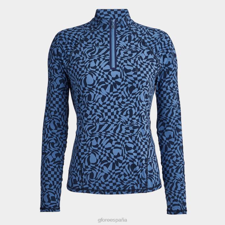 üniseks çarpık kareli ipeksi teknoloji naylon dantelli çeyrek fermuarlı kazak G/FORE alacakaranlık Giyim BV0X367