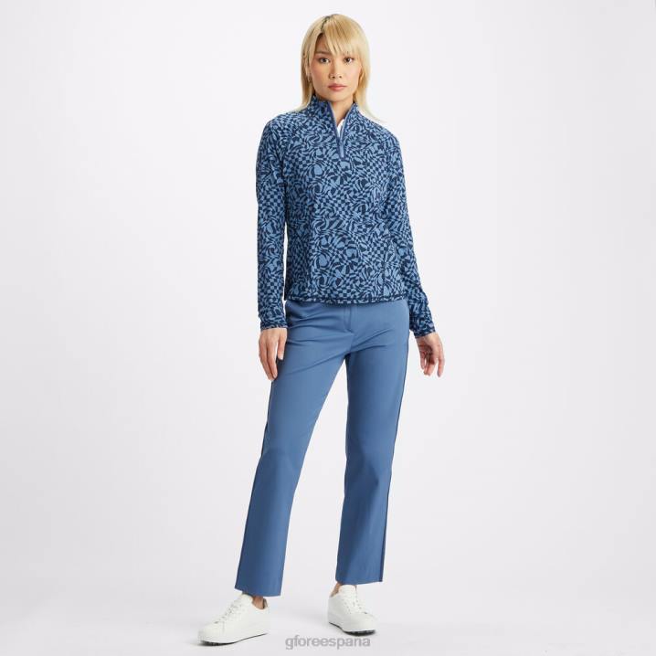 üniseks çarpık kareli ipeksi teknoloji naylon dantelli çeyrek fermuarlı kazak G/FORE alacakaranlık Giyim BV0X367