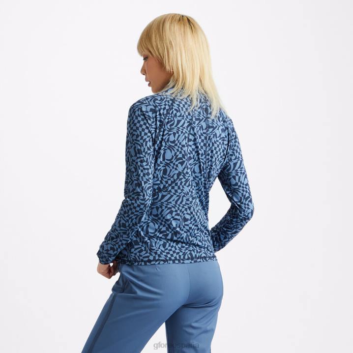 üniseks çarpık kareli ipeksi teknoloji naylon dantelli çeyrek fermuarlı kazak G/FORE alacakaranlık Giyim BV0X367