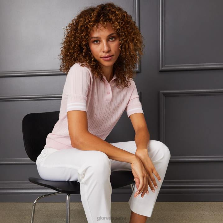 üniseks kontrast yaka ribana pamuk karışımlı polo G/FORE kızarmak Giyim BV0X347