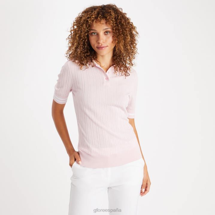 üniseks kontrast yaka ribana pamuk karışımlı polo G/FORE kızarmak Giyim BV0X347