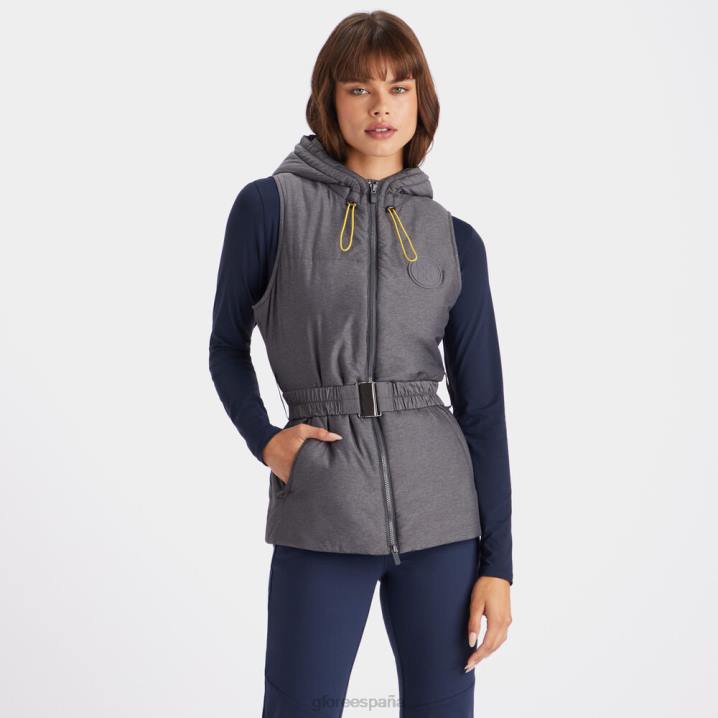 üniseks merinos yünü astarlı kapitone naylon kapüşonlu şişme yelek G/FORE kömür funda gri Giyim BV0X385