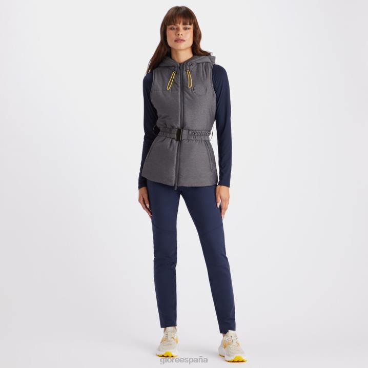 üniseks merinos yünü astarlı kapitone naylon kapüşonlu şişme yelek G/FORE kömür funda gri Giyim BV0X385