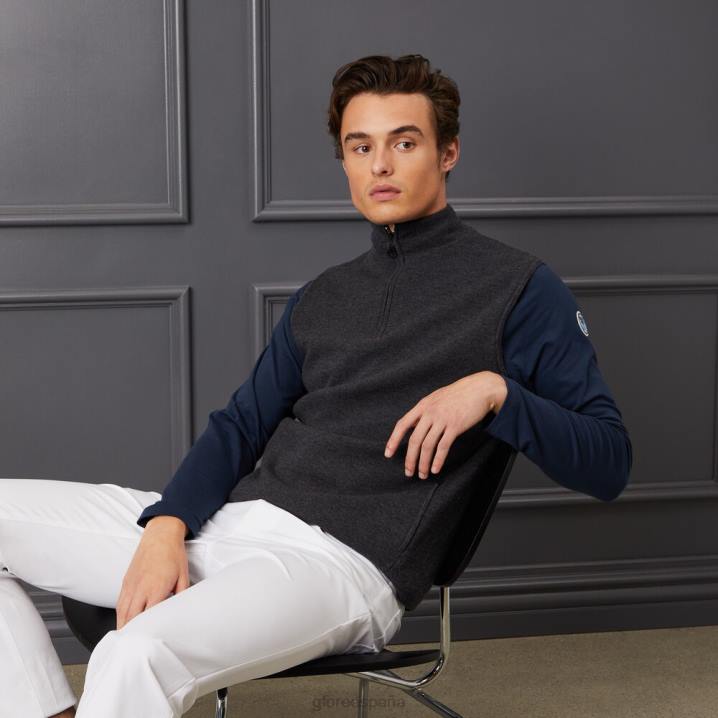 üniseks merinos yünü teknik astarlı slim fit dunes yelek G/FORE kömür funda gri Giyim BV0X127