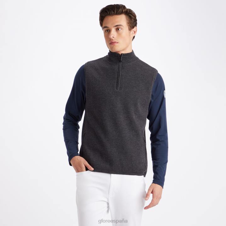 üniseks merinos yünü teknik astarlı slim fit dunes yelek G/FORE kömür funda gri Giyim BV0X127